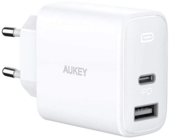 Aukey PA-F3S - Schnell LadegeräMix 32W Dual-Port / USB-C / USB-A - Weiss