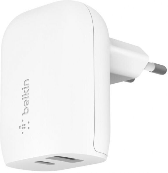 Belkin - Boost Charge 37W USB-C PD + USB-A Dual Wall Charger - white