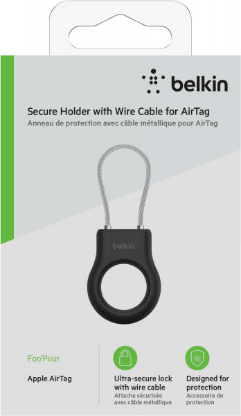 Belkin - Secure Holder for Apple AirTag with Wire Cable - black