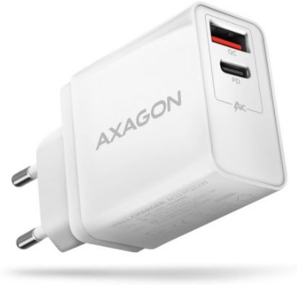 Axagon ACU-PQ22W - Ladegerät, 1x USB-C, 1x USB-A, PD3.0/QC3.0, 22 W - weiss