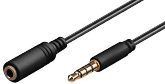 Goobay 62478 - AUX Verlängerungskabel / Klinke 3,5mm Stecker (4-Pin, Stereo) > Buchse 3,5 mm Stecker - 1.5m