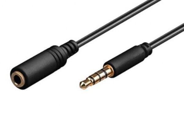 Goobay 62480 - AUX Verlängerungskabel / Klinke 3,5mm Stecker (4-Pin, Stereo) > Buchse 3,5 mm Stecker - 3m