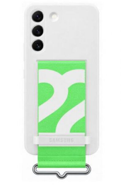 Samsung Back Cover Silicone Galaxy mit Riemen white - Galaxy S22+