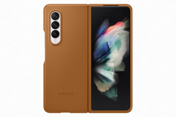 Samsung - Z Fold3 Leather Cover Camel