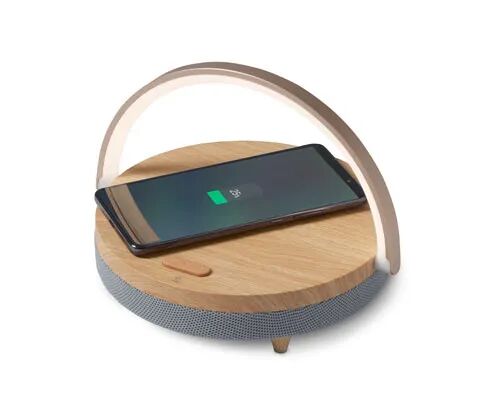 Tchibo Bluetooth-Lautsprecher mit kabellosem Ladegerät und LED-Nachtlicht - Tchibo - Grau Kunststoff