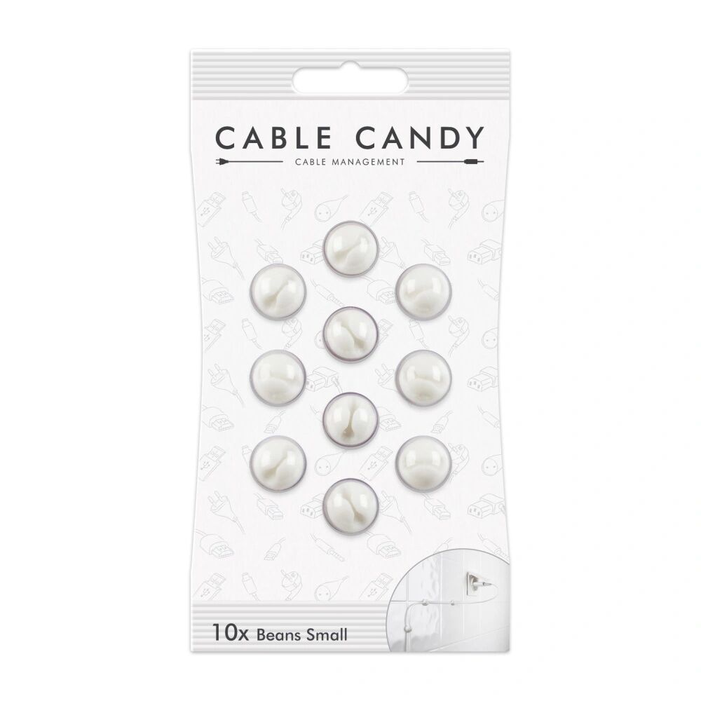 Candy Kabelový organizér 10ks - Cable Candy, Small Beans White