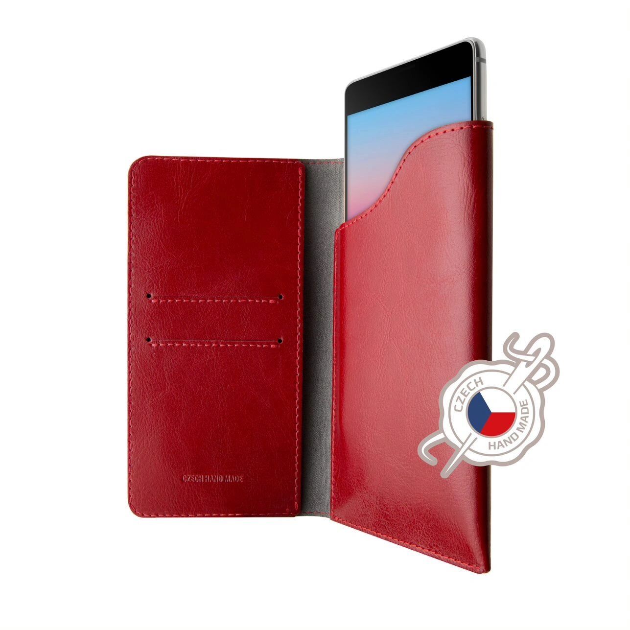 Fixed Kožené pouzdro pro iPhone 8 / 7 / 6S / 6 / SE (2020) - FIXED, Pocket Book Red