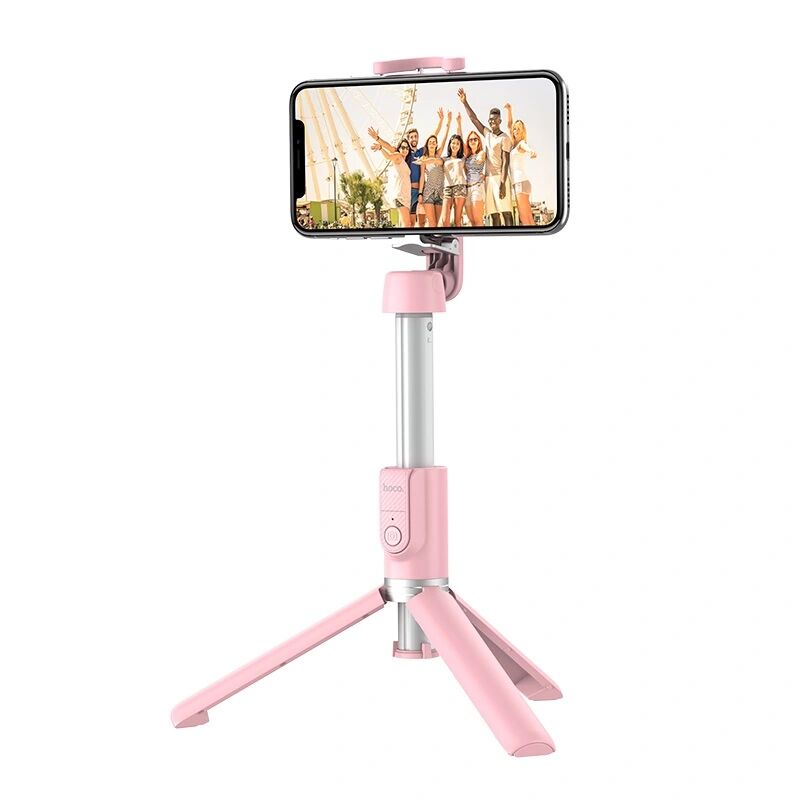 Hoco Tripod / bluetooth selfie tyč - Hoco, K11 Pink