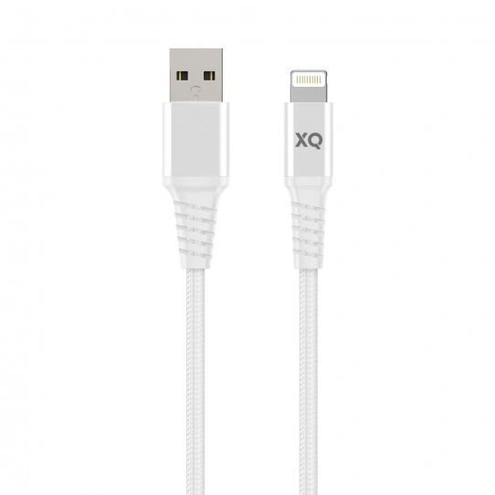 Xqisit Certifikovaný kabel USB-A/Lightning - Xqisit, Extra Strong Braided 200cm White