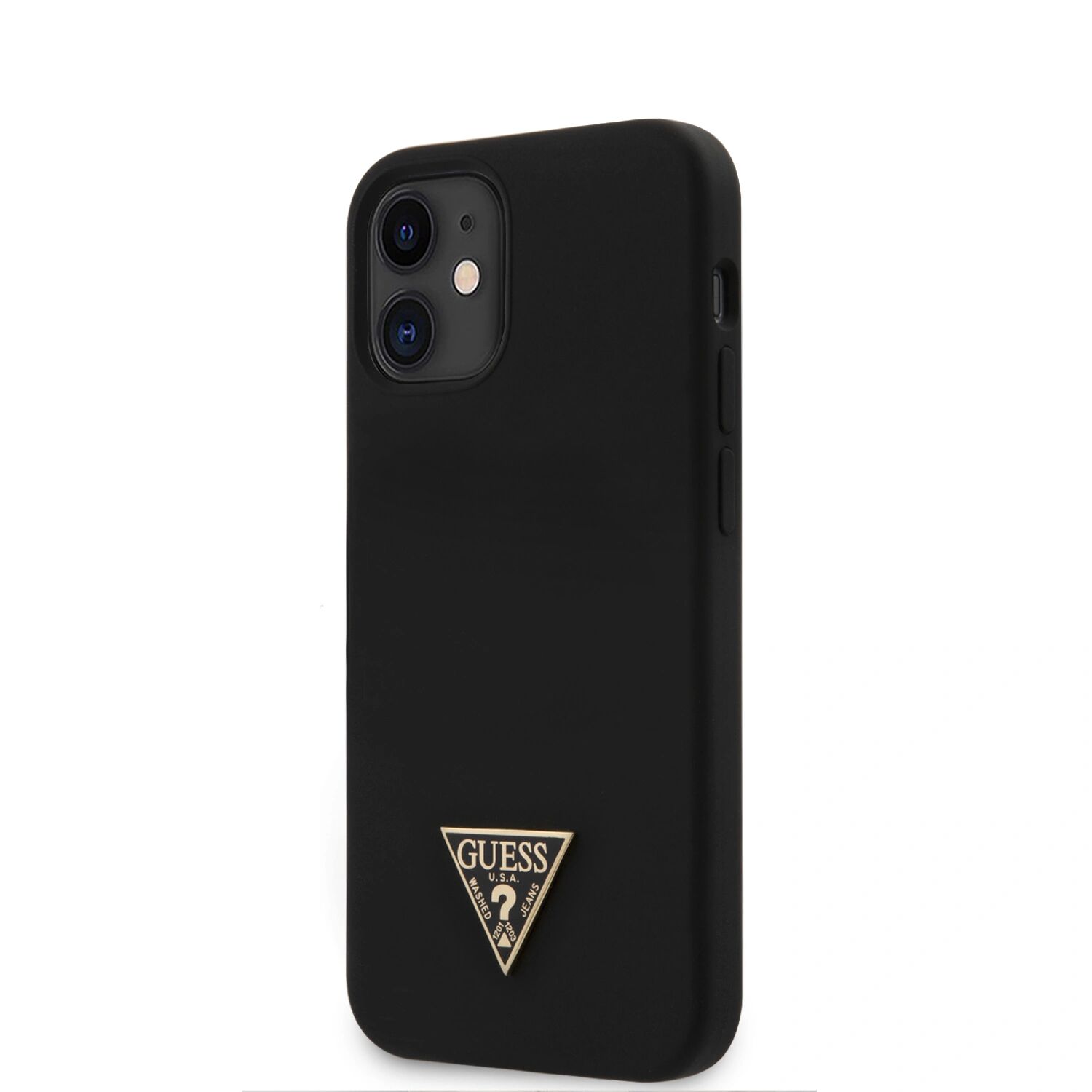 Guess Ochranný kryt pro iPhone 12 mini - Guess, Metal Triangle Black