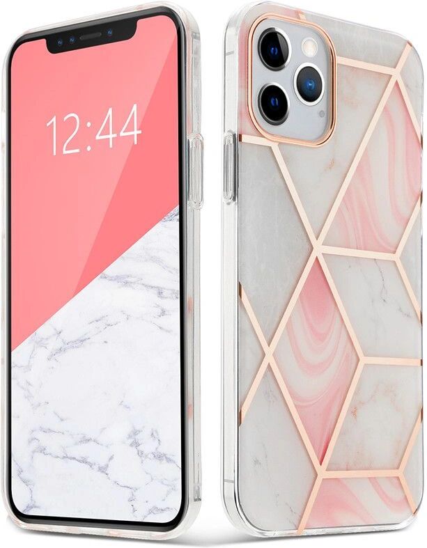 Tech-Protect Ochranný kryt pro iPhone 12 / 12 Pro - Tech-Protect, Marble Pink