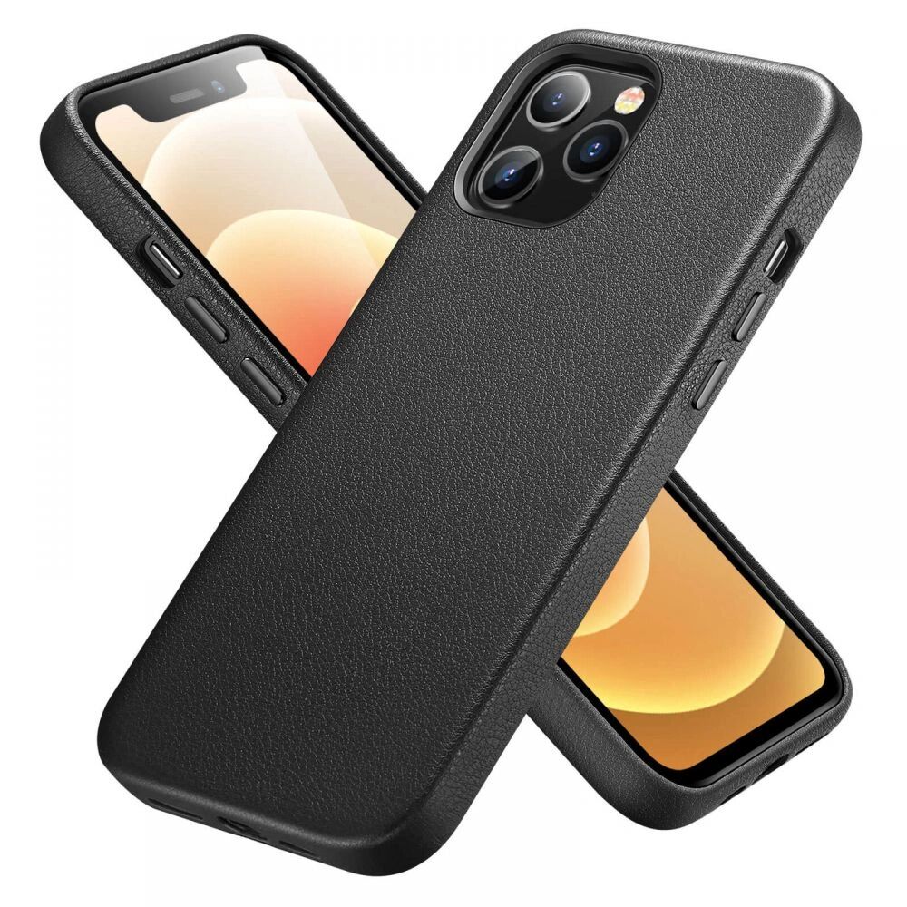 Esr Kožený kryt na iPhone 12 / 12 Pro - ESR, Metro Leather Black