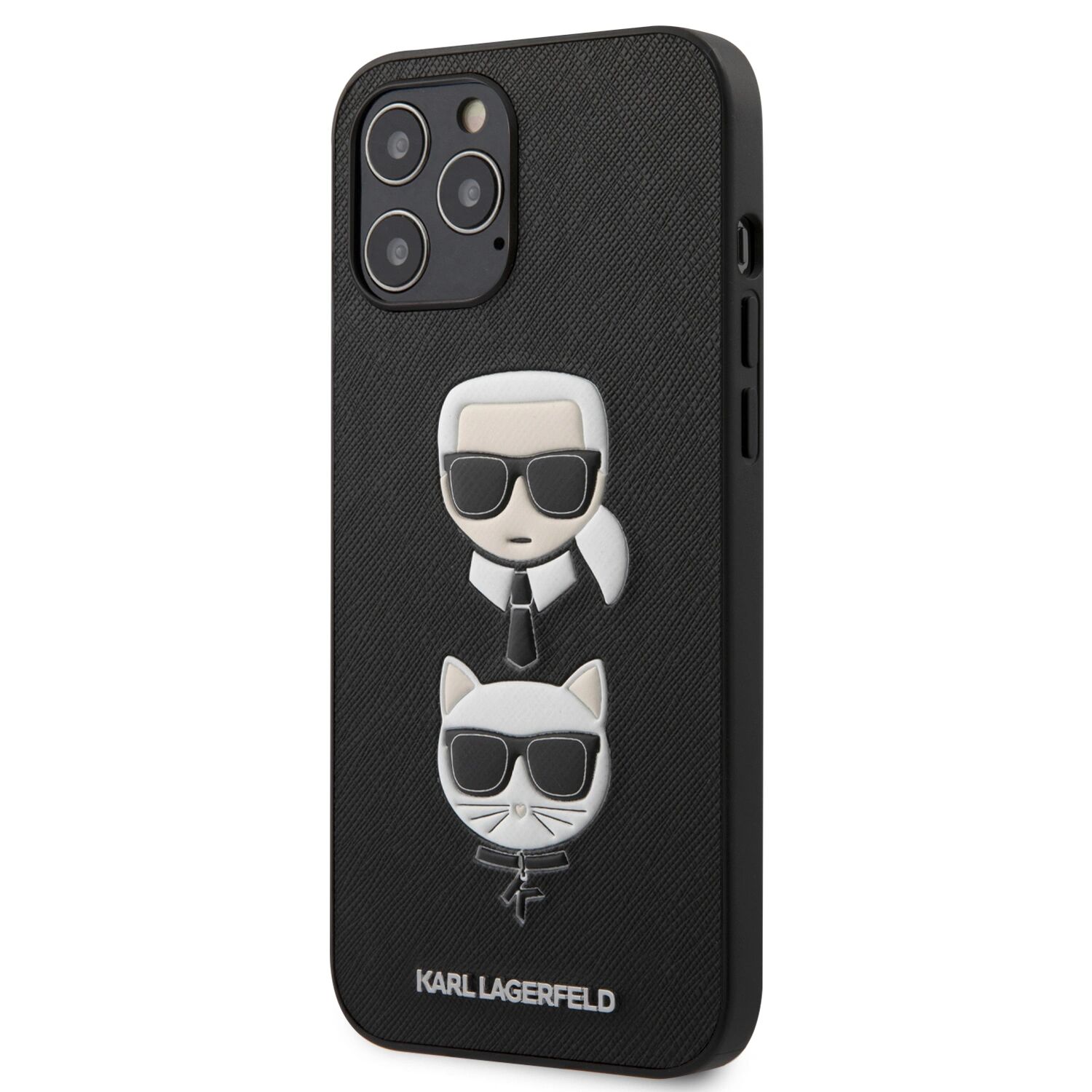 Karl Lagerfeld Ochranný kryt pro iPhone 12 Pro MAX - Karl Lagerfeld, K&C Heads Black