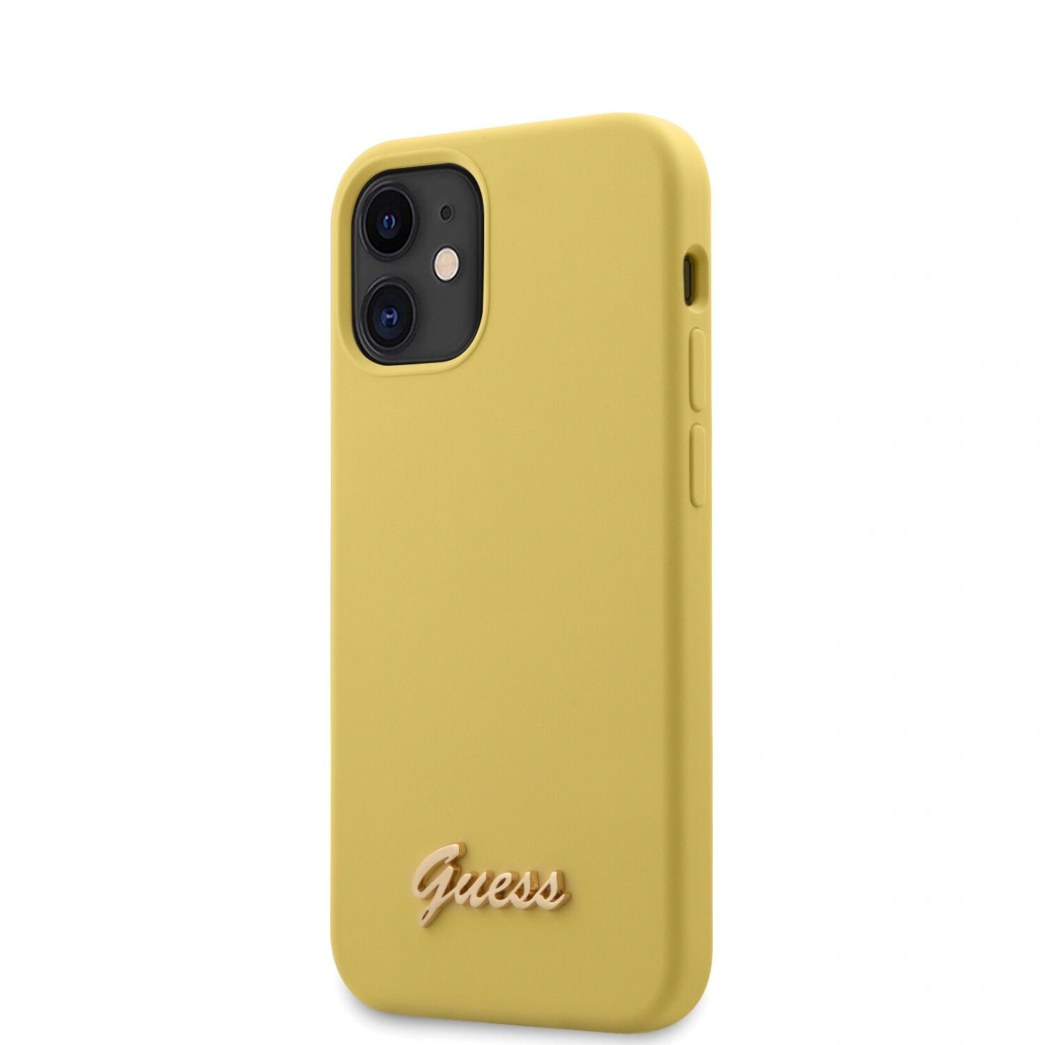 Guess Ochranný kryt pro iPhone 12 mini - Guess, Metal Logo Yellow