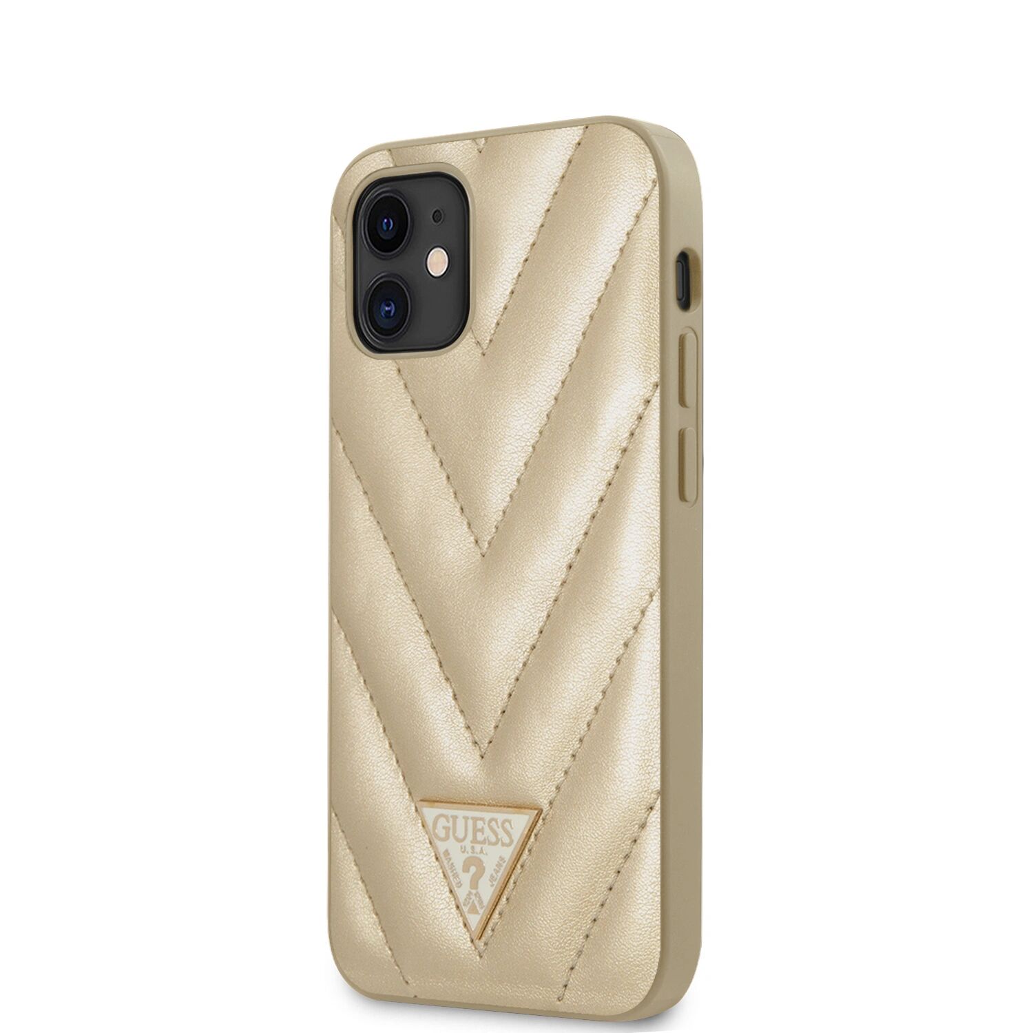 Guess Ochranný kryt pro iPhone 12 mini - Guess, V Quilted Gold