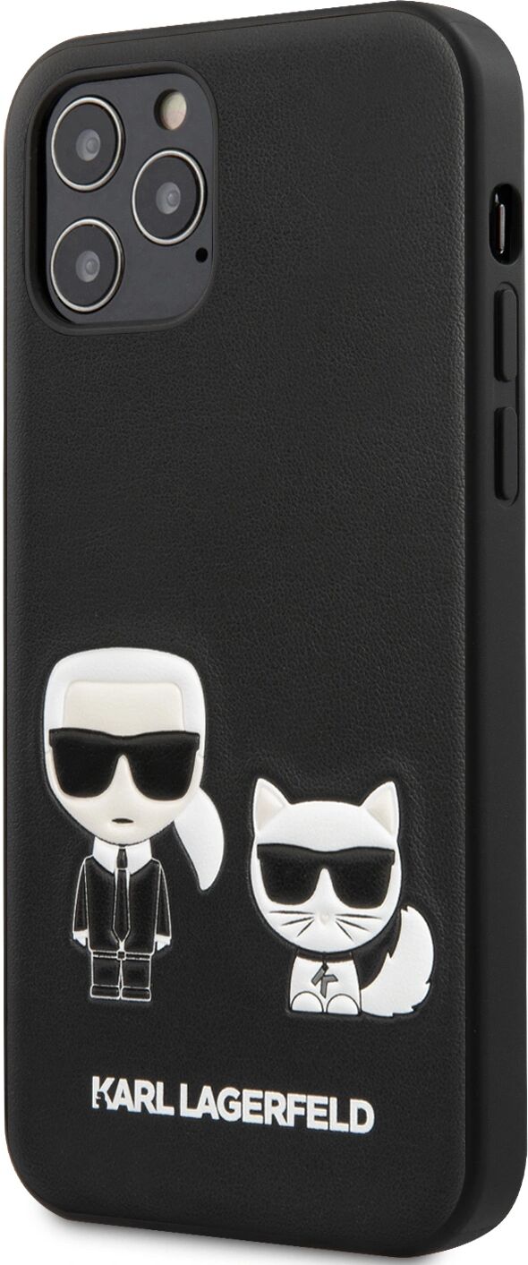 Karl Lagerfeld Ochranný kryt pro iPhone 12 / 12 Pro - Karl Lagerfeld, Karl & Choupette Black