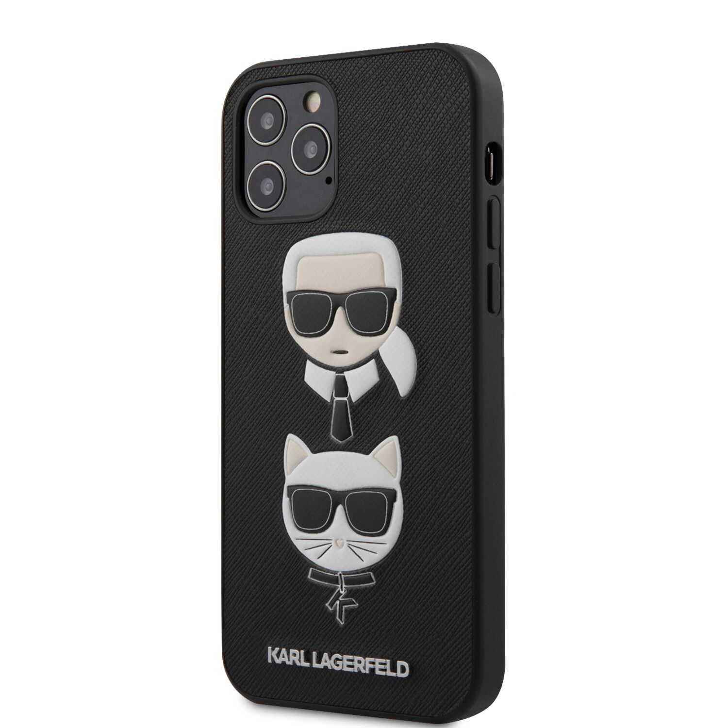 Karl Lagerfeld Ochranný kryt pro iPhone 12 / 12 Pro - Karl Lagerfeld, K&C Heads Black