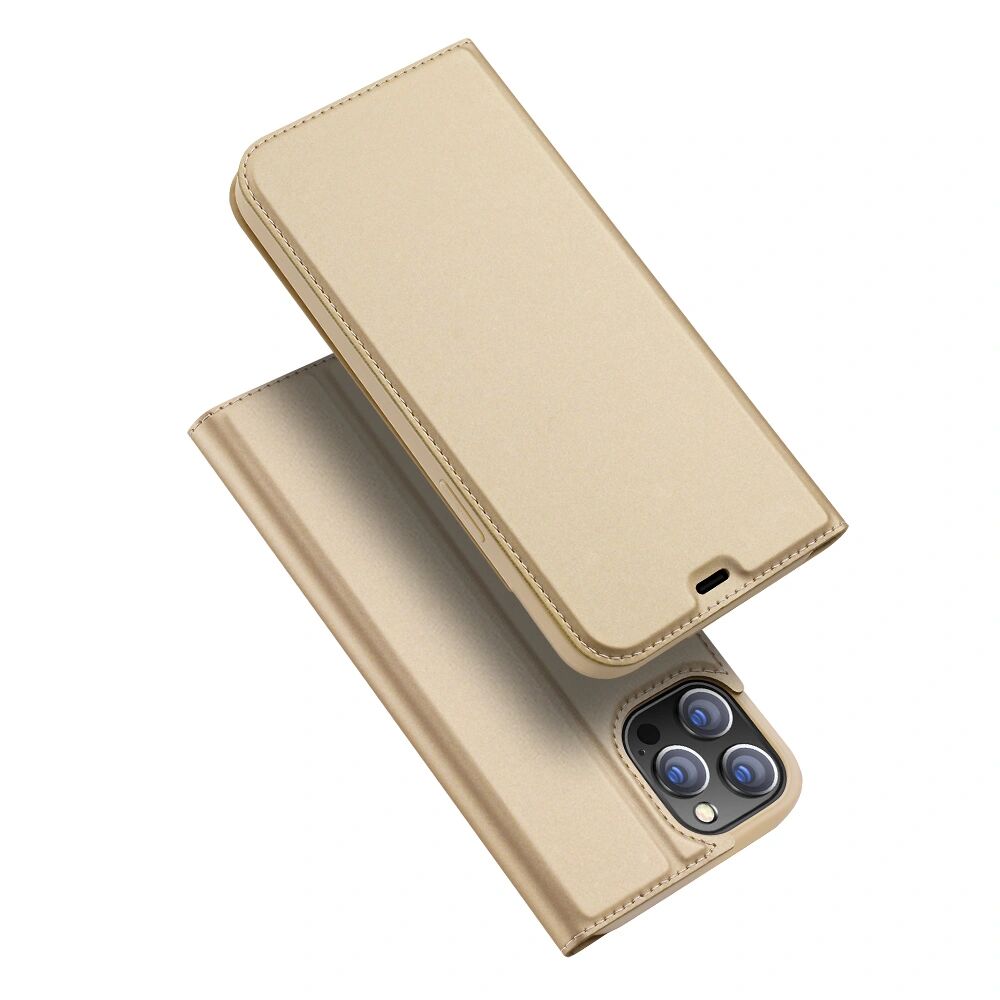 DuxDucis Knížkové pouzdro na iPhone 12 Pro MAX - DuxDucis, SkinPro Gold