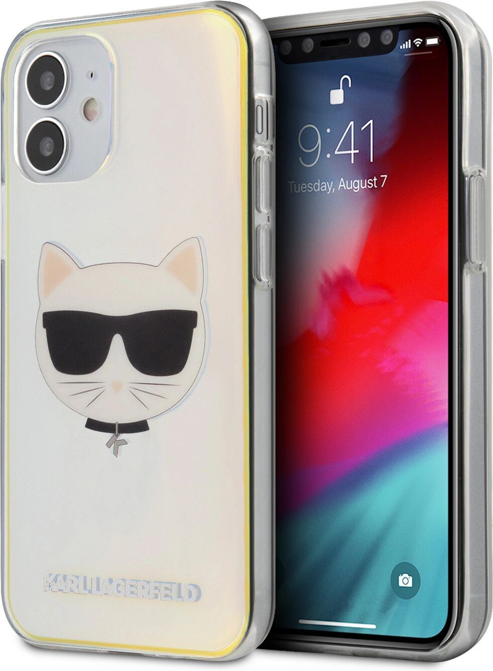 Karl Lagerfeld Ochranný kryt pro iPhone 12 mini - Karl Lagerfeld, Choupette Head Iridescent