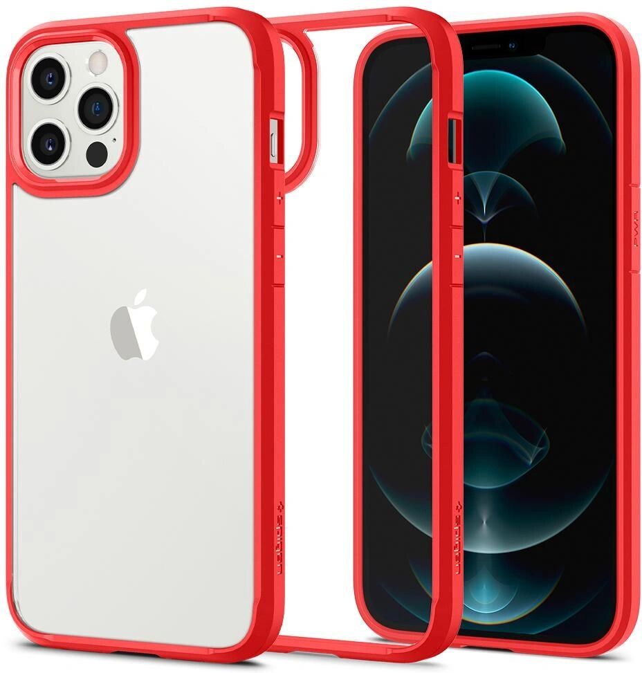 Spigen Ochranný kryt pro iPhone 12 / 12 Pro - Spigen, Ultra Hybrid Red