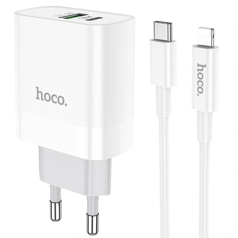 Hoco Rychlá nabíječka do sítě pro iPhone a iPad - Hoco, C80A Rapido PD20W/QC3.0 + Lightning kabel