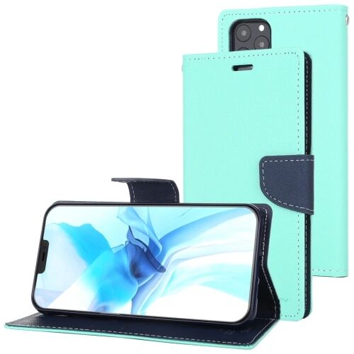 Mercury Pouzdro na iPhone 12 / 12 Pro - Mercury, Fancy Diary Mint/Navy