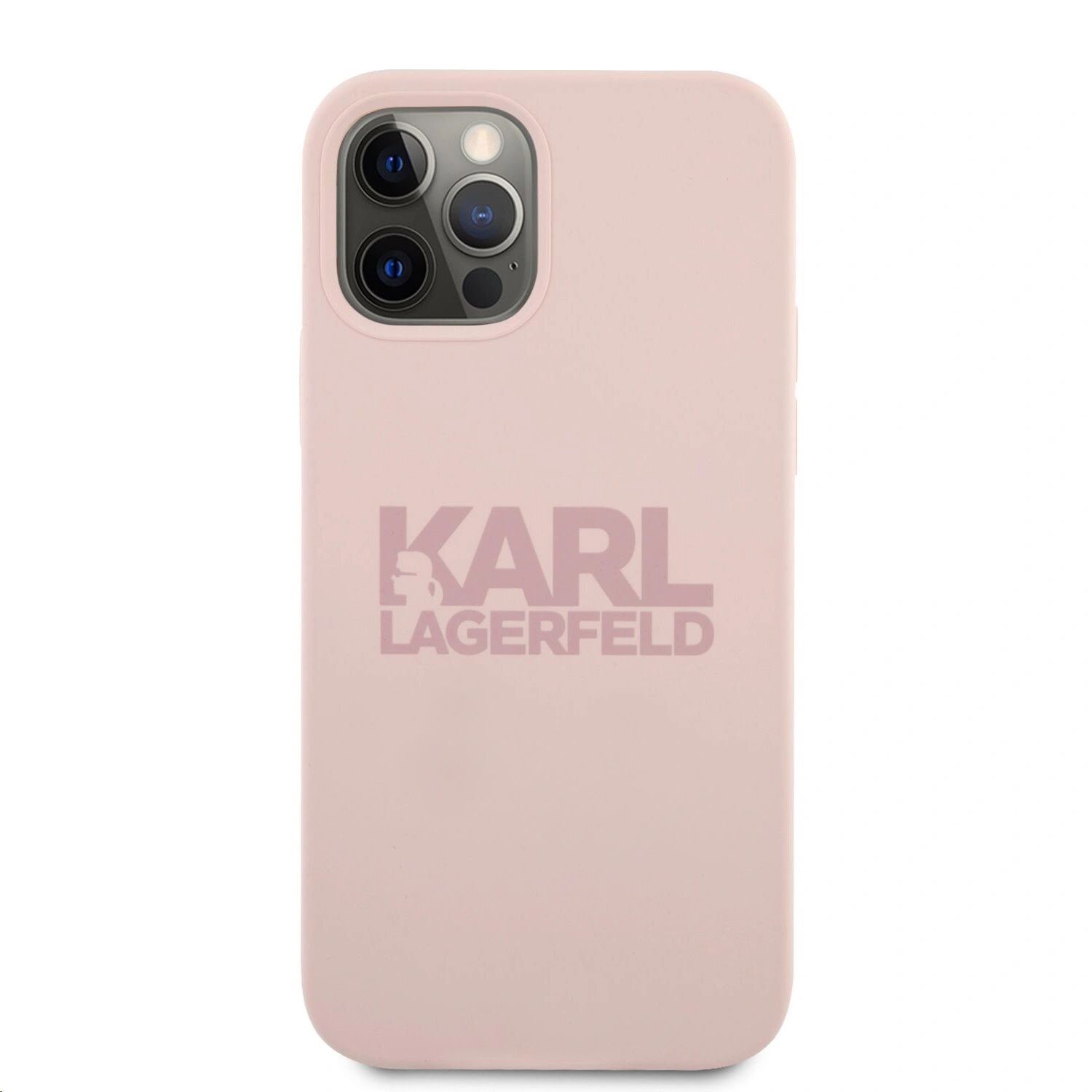 Karl Lagerfeld Ochranný kryt pro iPhone 12 / 12 Pro - Karl Lagerfeld, White Logo Pink