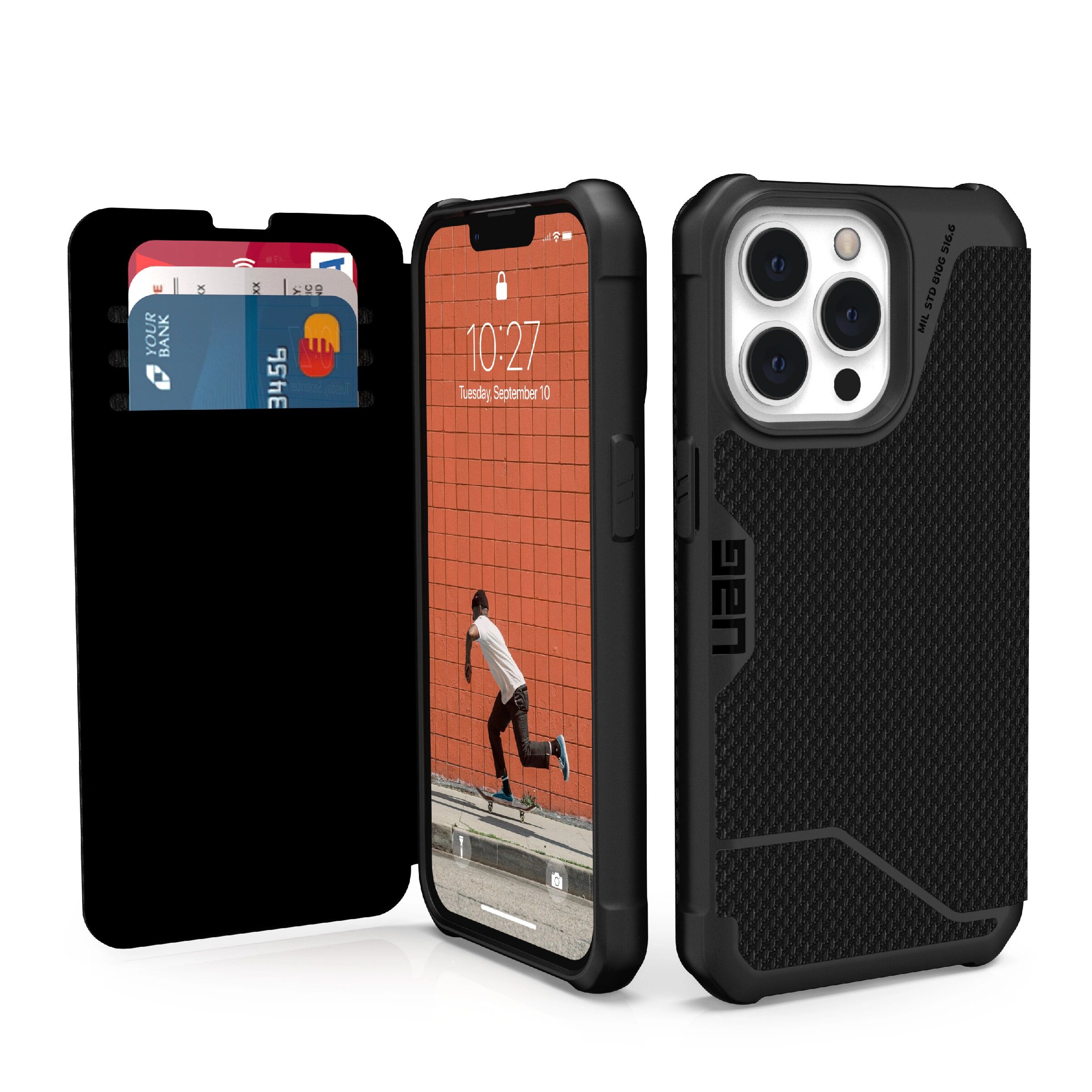 Urban Armor Gear Ochranné pouzdro pro iPhone 13 - UAG, Metropolis Kevlar Black