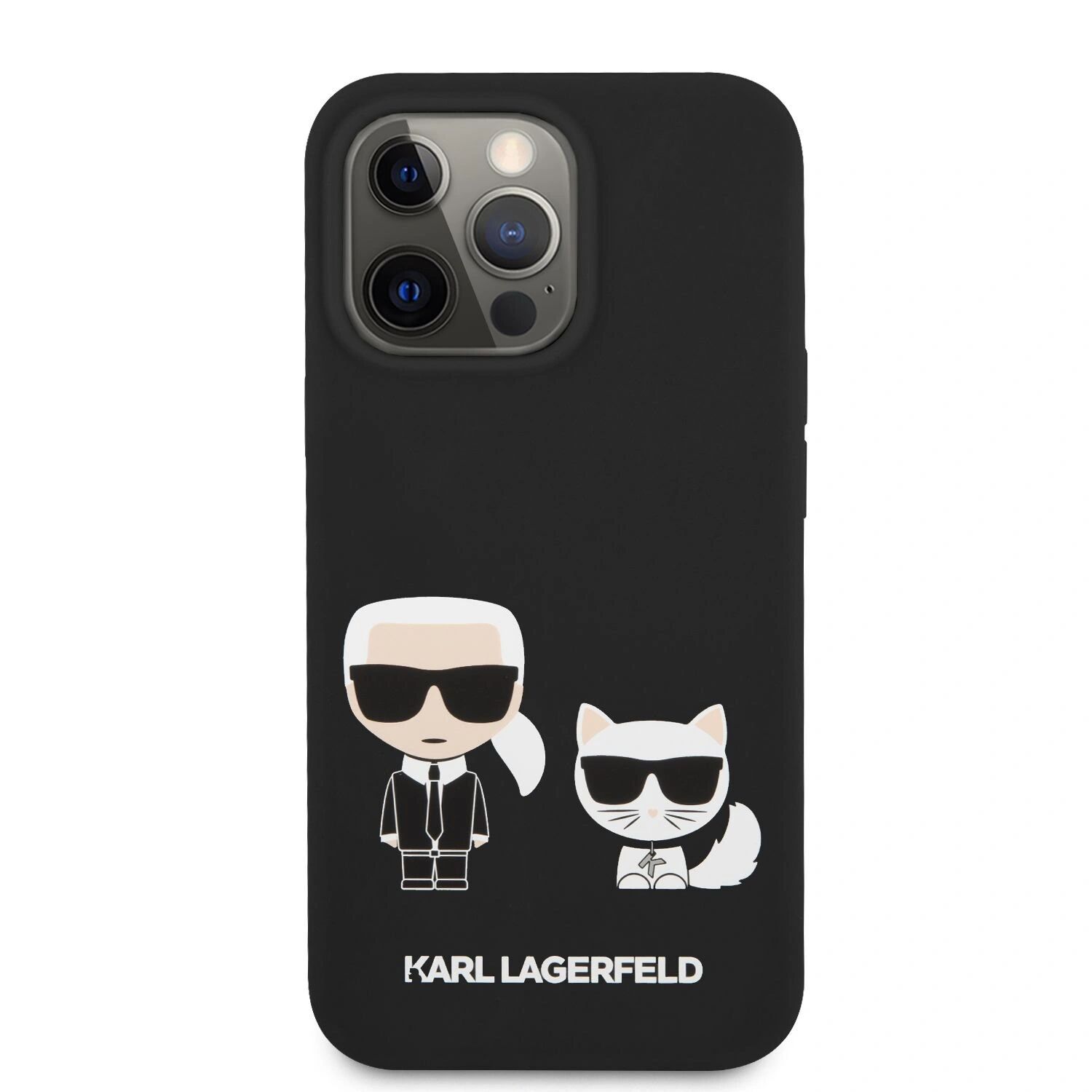 Karl Lagerfeld Ochranný kryt pro iPhone 13 Pro MAX - Karl Lagerfeld, Silicone Karl and Choupette Black
