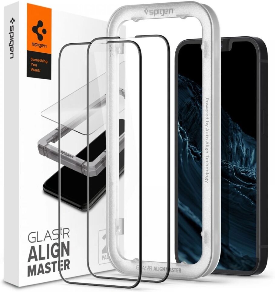 Spigen Ochranné tvrzené sklo pro iPhone 13 / 13 Pro - Spigen, AlignMaster FC (2ks s aplikátorem)