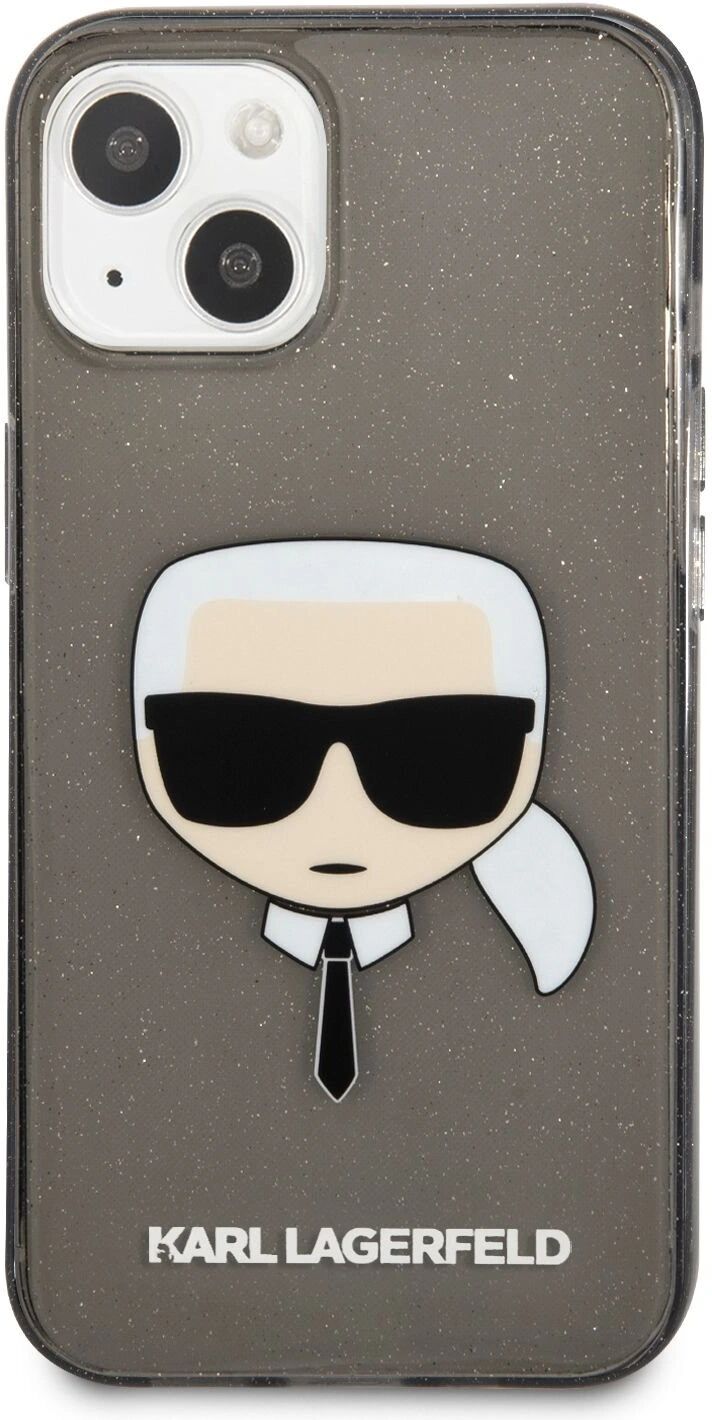 Karl Lagerfeld Ochranný kryt pro iPhone 13 - Karl Lagerfeld, TPU Glitter Karl Head Black