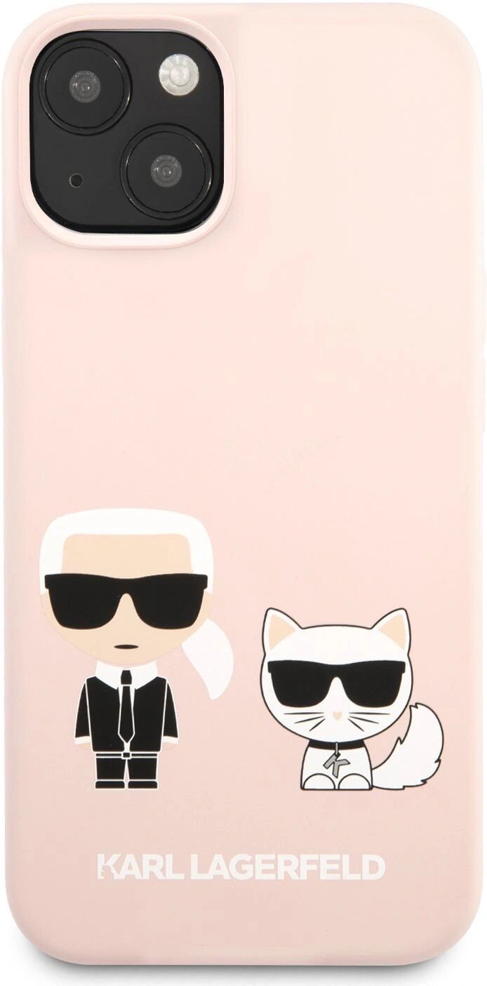 Karl Lagerfeld Ochranný kryt pro iPhone 13 - Karl Lagerfeld, Silicone Karl and Choupette Pink