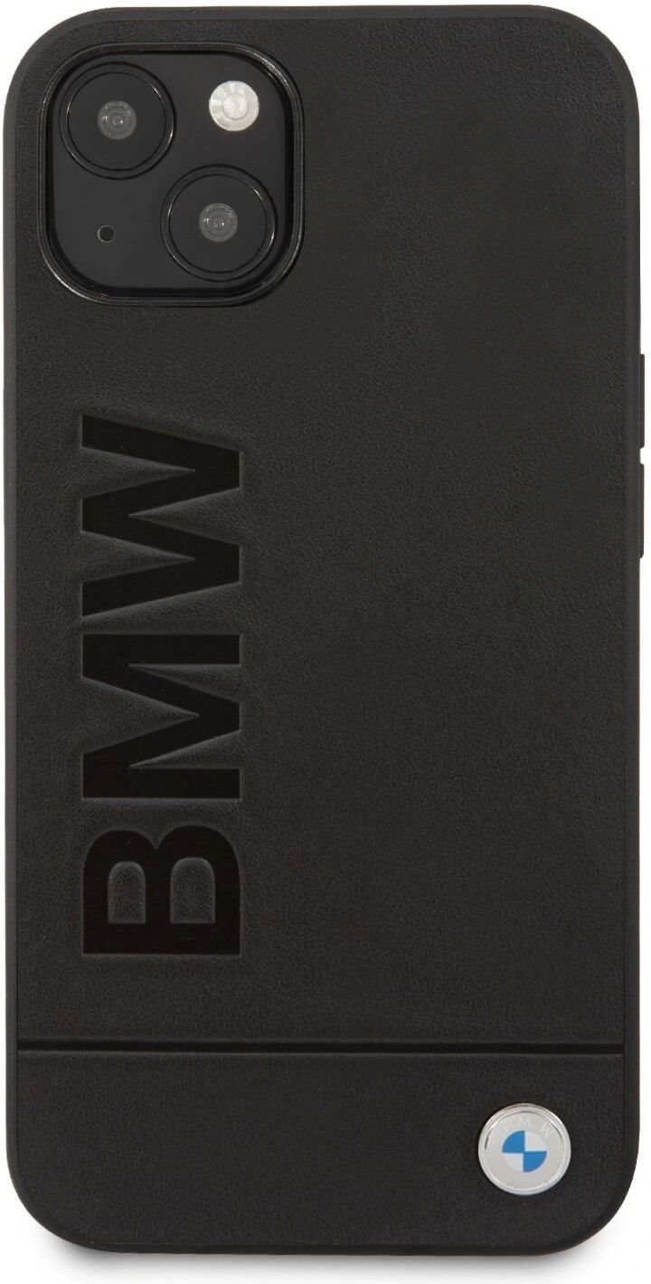 BMW Ochranný kryt pro iPhone 13 mini - BMW, Leather Hot Stamp Black