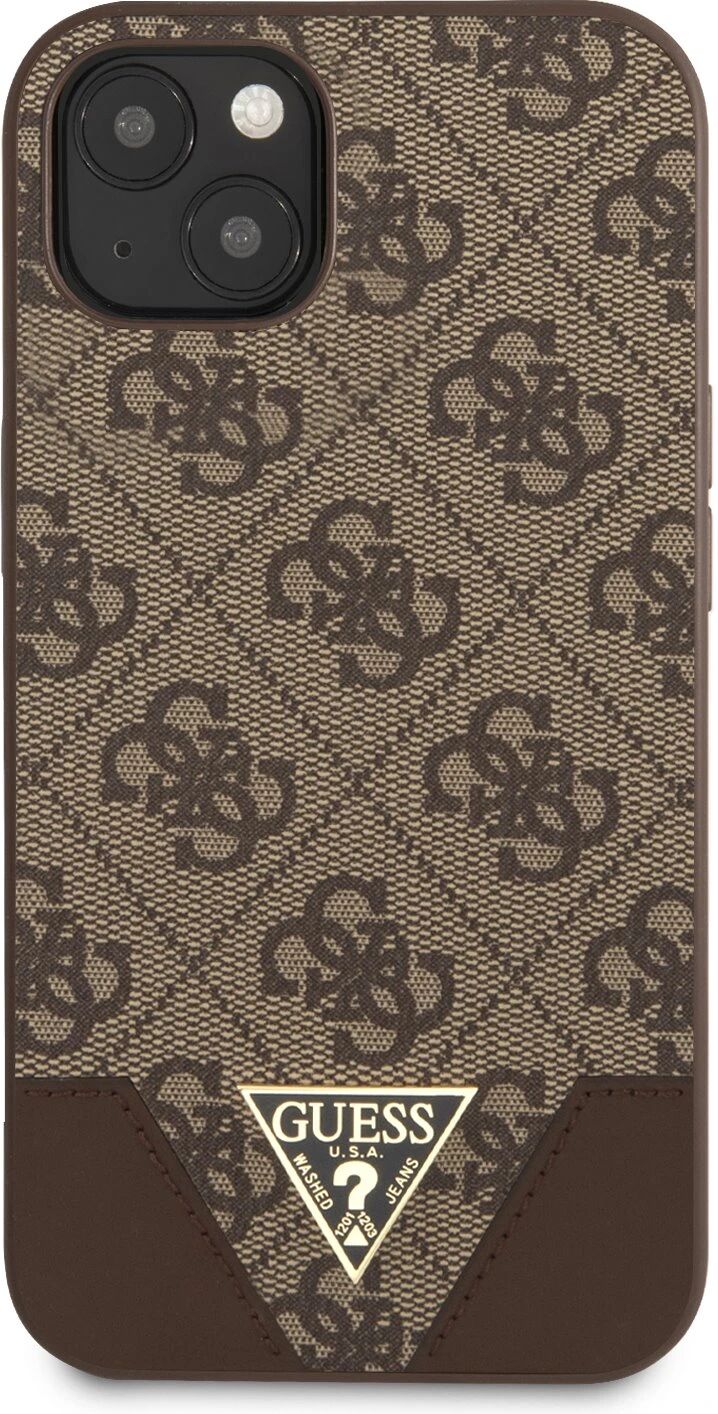 Guess Ochranný kryt pro iPhone 13 - Guess, Metal Logo Brown