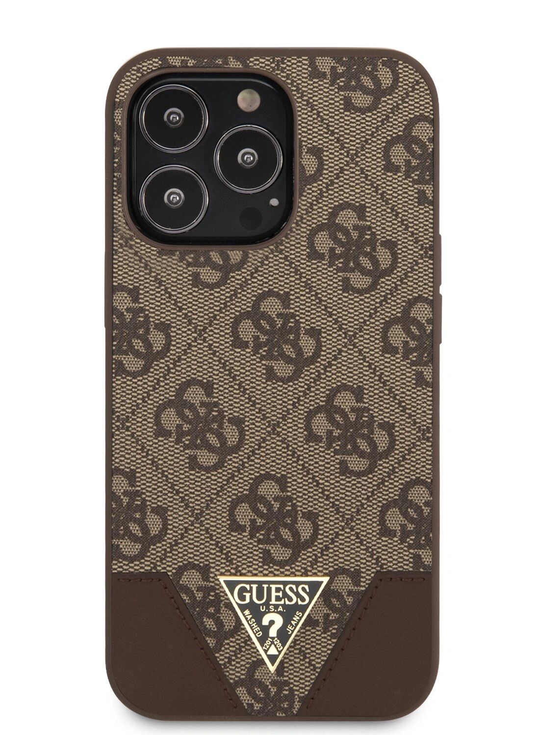 Guess Ochranný kryt pro iPhone 13 Pro MAX - Guess, Metal Logo Brown