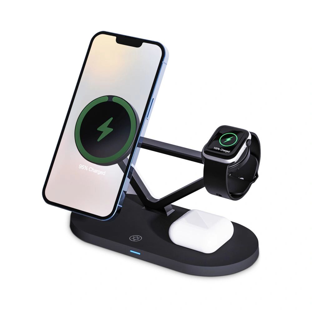Tech-Protect Bezdrátová rychlá nabíječka pro iPhone 12 / 13, AirPods a Apple Watch - Tech-Protect, A13 MagSafe Wireless Charger Black