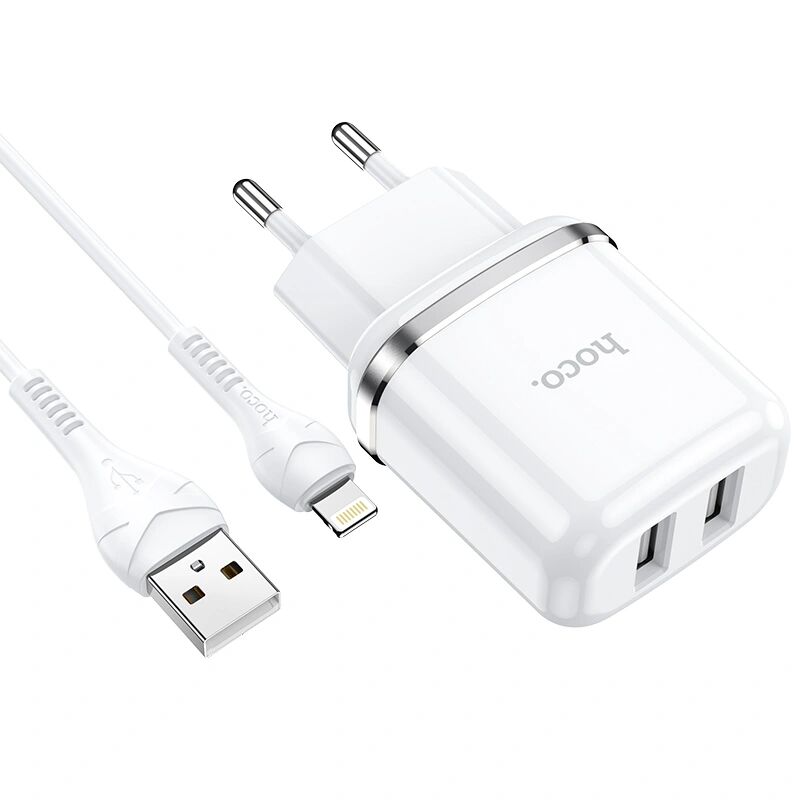 Hoco Nabíjecí AC adaptér pro iPhone a iPad - Hoco, N4 Aspiring White + Lightning kabel