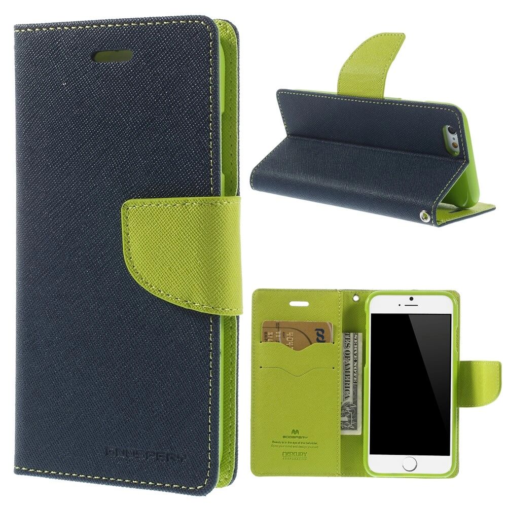 Mercury Pouzdro / kryt pro Apple iPhone 6 / 6S - Mercury, Fancy Diary Navy/Lime