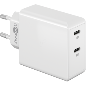 GOOBAY 61758 - USB (PD)-Ladegerät, 5-20 V, 3 A, 36 W, USB-C, 2-Port, weiß