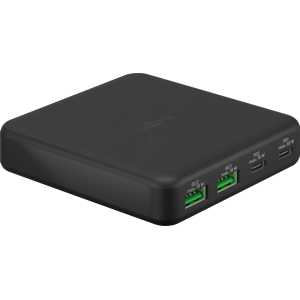 GOOBAY 61772 - USB (PD)-Ladegerät, 5-20 V, 3 A, 65 W, USB-C, 4-Port, schwarz