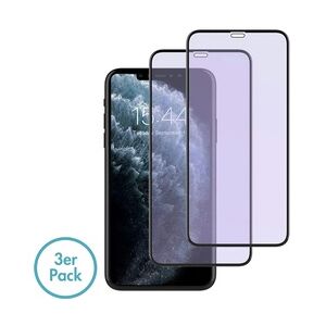 MonkeyTEC 3er-Set Displayschutzfolie 9H Augenschutz Anti-Blaulicht Anti-Fingerprint Anti-Schmutz für empfindliche beanspruchte Augen Apple iPhone