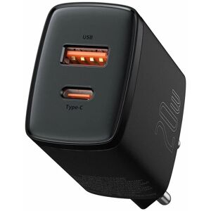 Baseus - Compact Schnellladegerät usb / usb Type c 20W 3A Power Delivery Quick Charge 3.0 schwarz