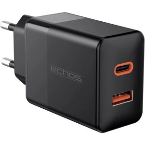 Echos 33W Dualport USB-C + USB-A Schnellladegerät QC3.0, PD und PPS Sehr breite Kompatibilität Kompatibel mit Apple iPhone 12/13/14, Samsung Galaxy