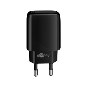 Goobay USB-C-Adapter - USB-C-Ladegerät - Quick Charge - CEE 7/16 - USB-C-Adapter - 1 Anschluss - 20W - 3000mA - 5V - Quick Charge - Schwarz
