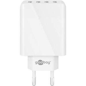 Goobay USB-A-Adapter - USB-A-Ladegerät - CEE 7/16 - USB-A-Adapter - 4 Anschlüsse - 2000mA - 30W - 5V - weiß