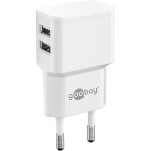 Goobay USB-A-Adapter - USB-A-Ladegerät - CEE 7/16 - USB-A-Adapter - 2 Anschlüsse - 2400mA - 12W - weiß