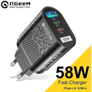 Qgeem 58w Typ C Usb Ladegerät Schnellladung Qc Pd 3.0 Telefon Ladegerät Adapter Eu Us Uk Kr Stecker Für Iphone 14 Ipad Samsung Huawei