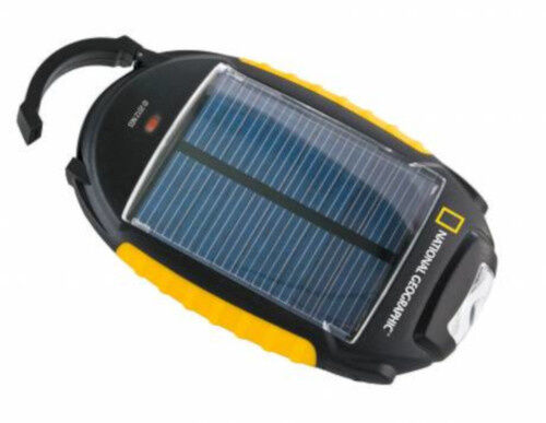 National Geographic 4 in 1 Solarladegerät 13 cm Aluminium schwarz/gelb