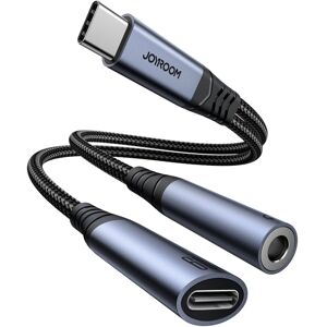 JOYROOM SY-C02 2 in 1 USB-C/Type-C to 3.5mm+USB-C/Type-C Audio Adapter Cable(Black)