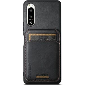 For Sony Xperia 5 IV Suteni H02 Leather Wallet Stand Back Phone Case(Black)